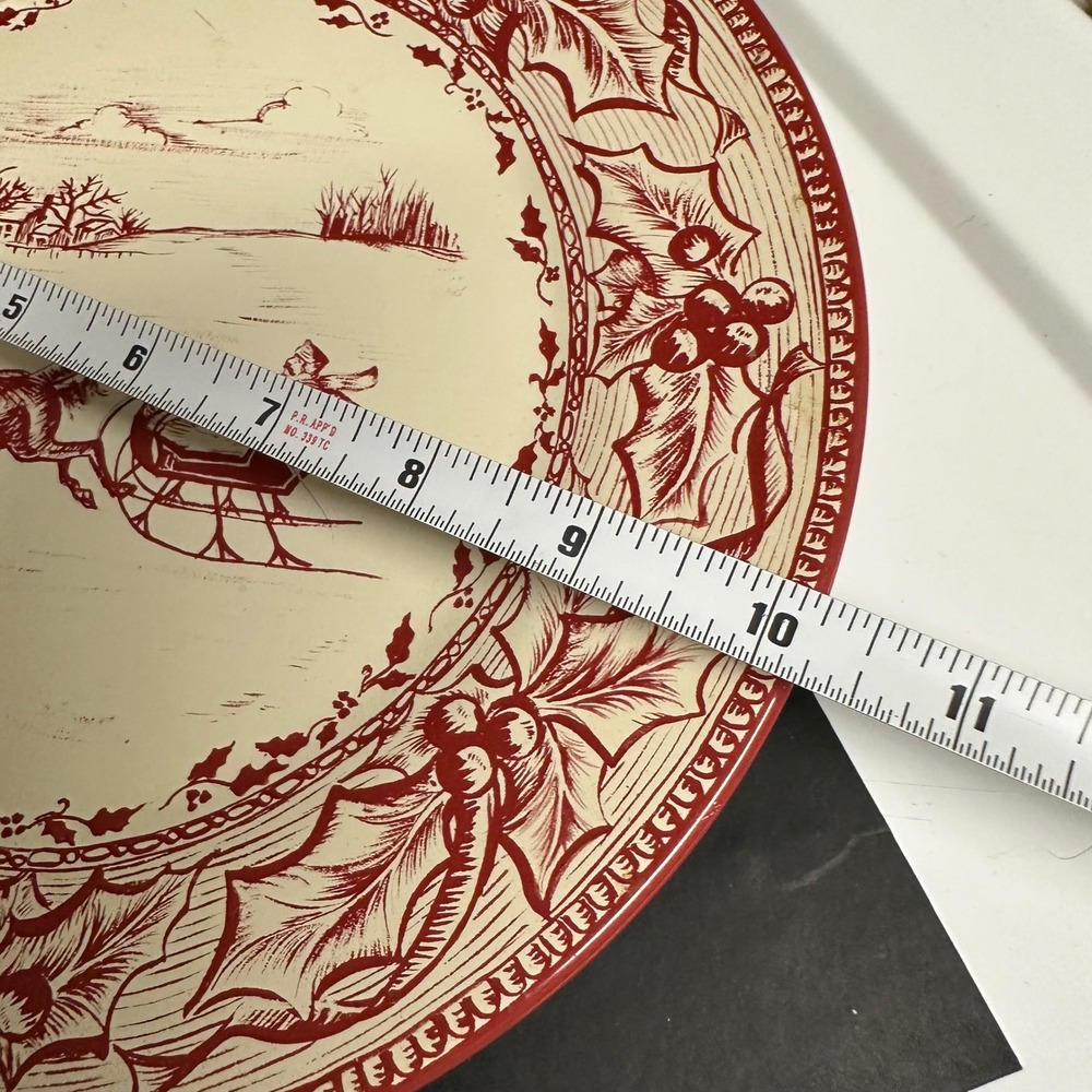 Restoration Hardware 2003 Vintage Holiday Christmas Tin Plates Decor 4 Piece Set - Picture 7 of 9